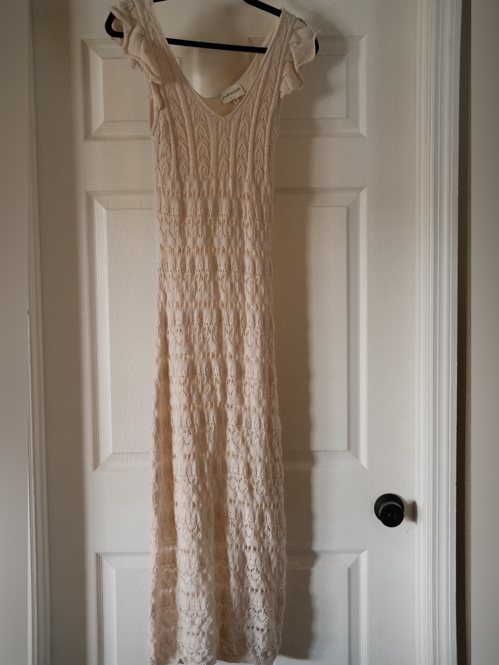 Light Cream Crochet Maxi Dress